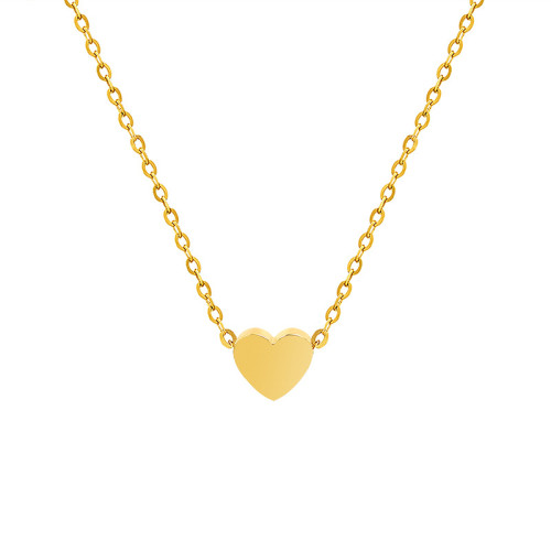 Korean Style Isn Style Choker Small Heart Love Heart Necklace Titanium Steel 18K Golden Collarbone Necklace Jewelry P113