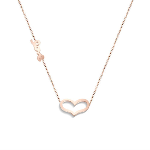 316L Stainless Steel Necklace LOVE Heartbeat Simple Fashion Female Heart Shaped Pendant For Women Engagement Gift Jewelry p138