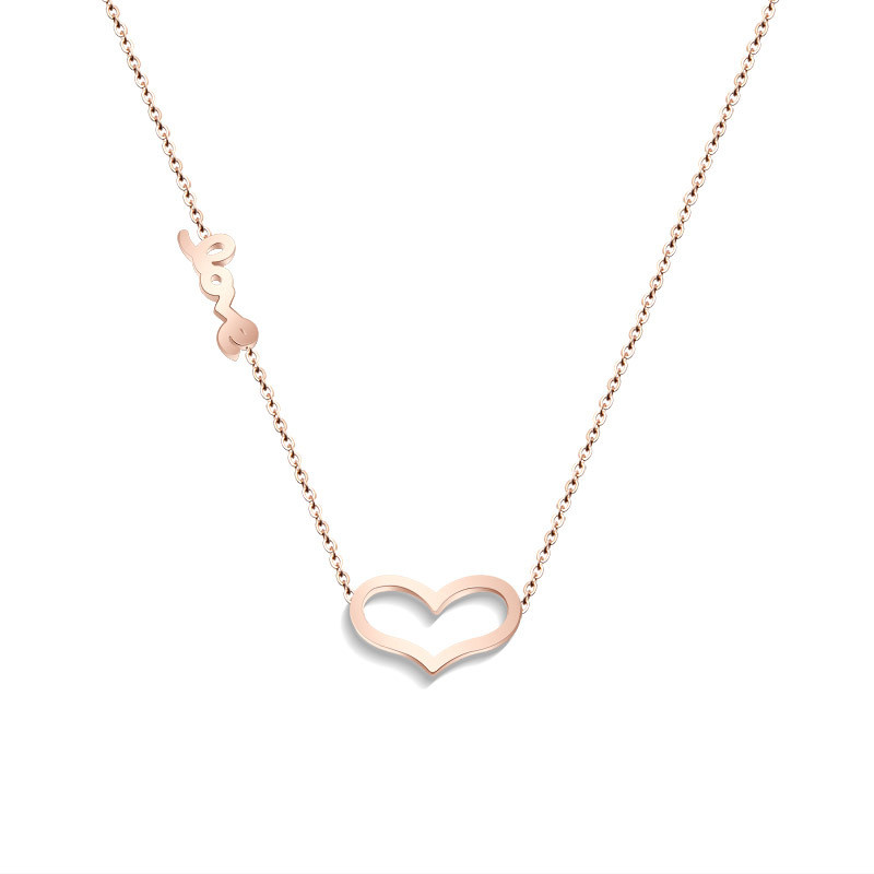 316L Stainless Steel Necklace LOVE Heartbeat Simple Fashion Female Heart Shaped Pendant For Women Engagement Gift Jewelry