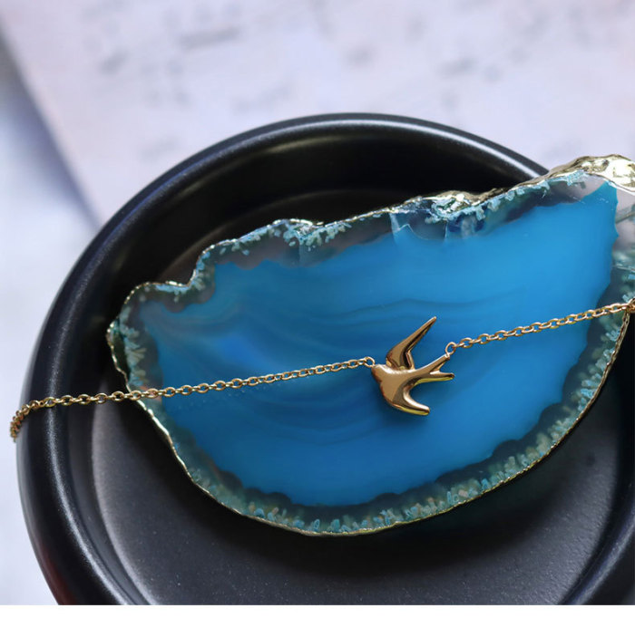 Korea Temperament Cute Swallow Literary Short Clavicle Chain Temperament Trendy Female Necklace Jewlery
