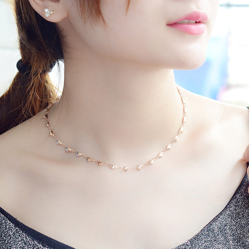 New Korean Sweet Love Heart Choker Necklace Statement Girlfriend Gift Cute Necklace Jewelry p227