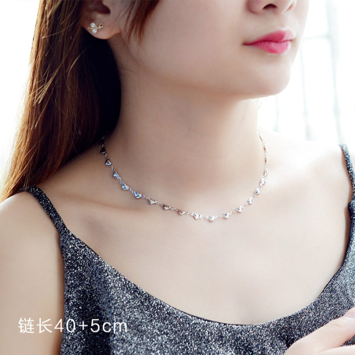 New Korean Sweet Love Heart Choker Necklace Statement Girlfriend Gift Cute Necklace Jewelry p227