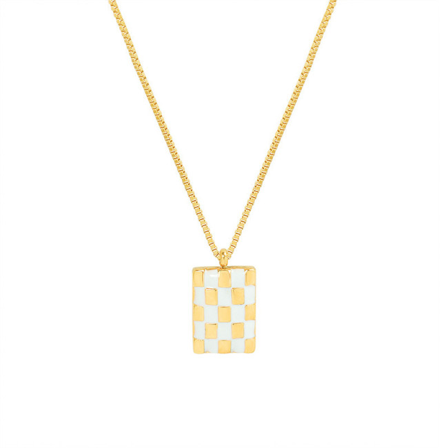 Vintage Multilayer Chain Choker Necklace for Women Punk Square Chessboard Pendant Neckalces Jewelry Wholesale