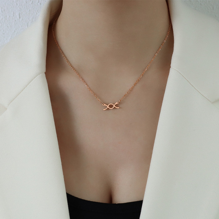 Eternal Xo Loop Bow Pendant Necklaces Women Fine Jewelry Necklace Accessories