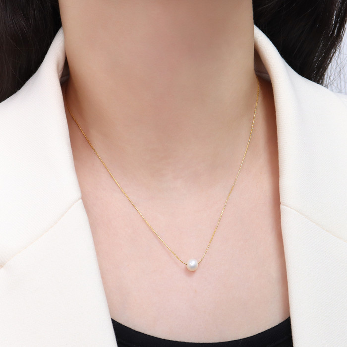 Hot Sale Imitation Pearl of Love Gold Color Pendant Necklaces Clavicle Chains necklace Fashion Chain Necklace Women Jewelry