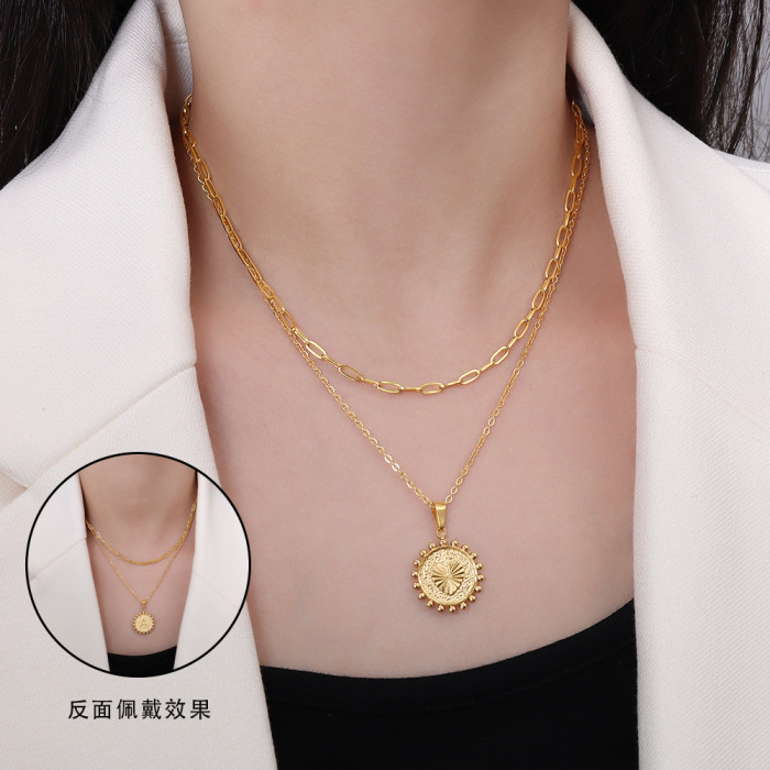 Letter A Alphabet Necklace Link Chains Double Layer For Women Men Fashion Elegant Jewelry