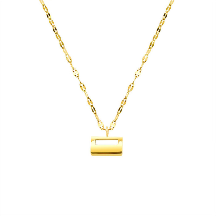 Fashion New Handbag Small Gold Brick Necklace for Women Stud Titanium Steel Necklaces Plated Jewelry Birthday Gift 2022
