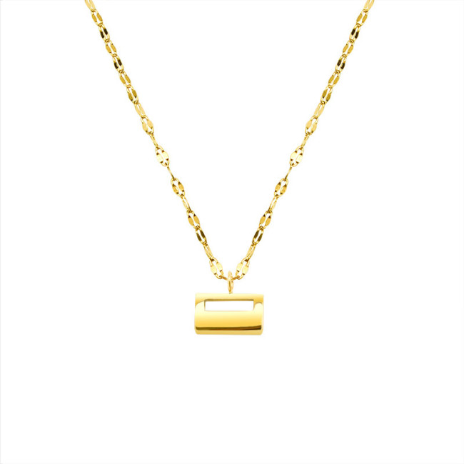 Fashion New Handbag Small Gold Brick Necklace for Women Stud Titanium Steel Necklaces Plated Jewelry Birthday Gift 2022