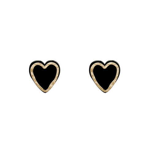 Simple Double Love Earrings Women's Style Advanced Sense Small Earrings Versatile Earrings