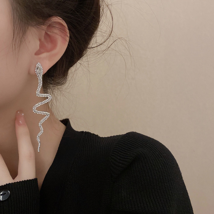 Trendy Vintage Big Snake Shape Dangle Earrings For Women Girl Retro Drop Earrings Cute Small Object Earring Jewelry Gifts