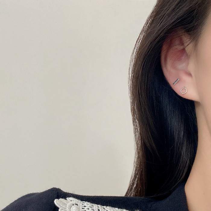 Pierced Allergic Stud Earrings for Women Stainless Steel Small Heart Geometric Earrings Wholesale