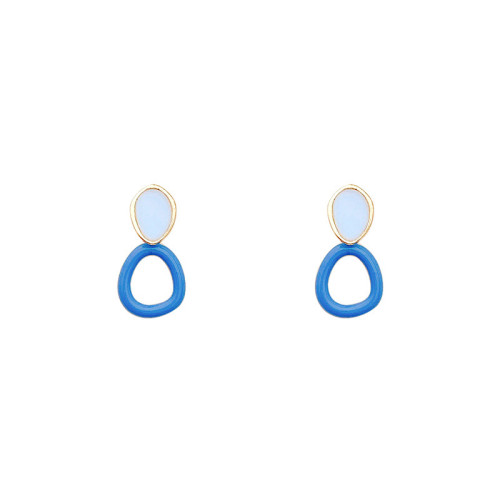 Korean Enamel Brown Simple Round Circle Slice Ears Clip Geometric Female Retro Multicolor Disc Clip on Earrings Non Pierced