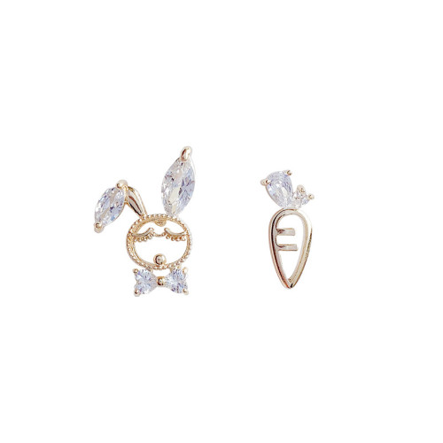 Wholesale Sterling Silvers Post Rabbit Radish Earrings Female Women Stud Dropshipping Jewelry Gift