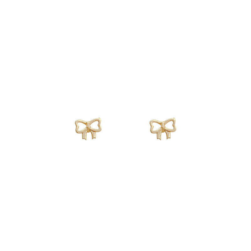 Female Korean Style Fresh Hollow Bow Stud Earrings Cute Literary Animal Ear Rings 4280