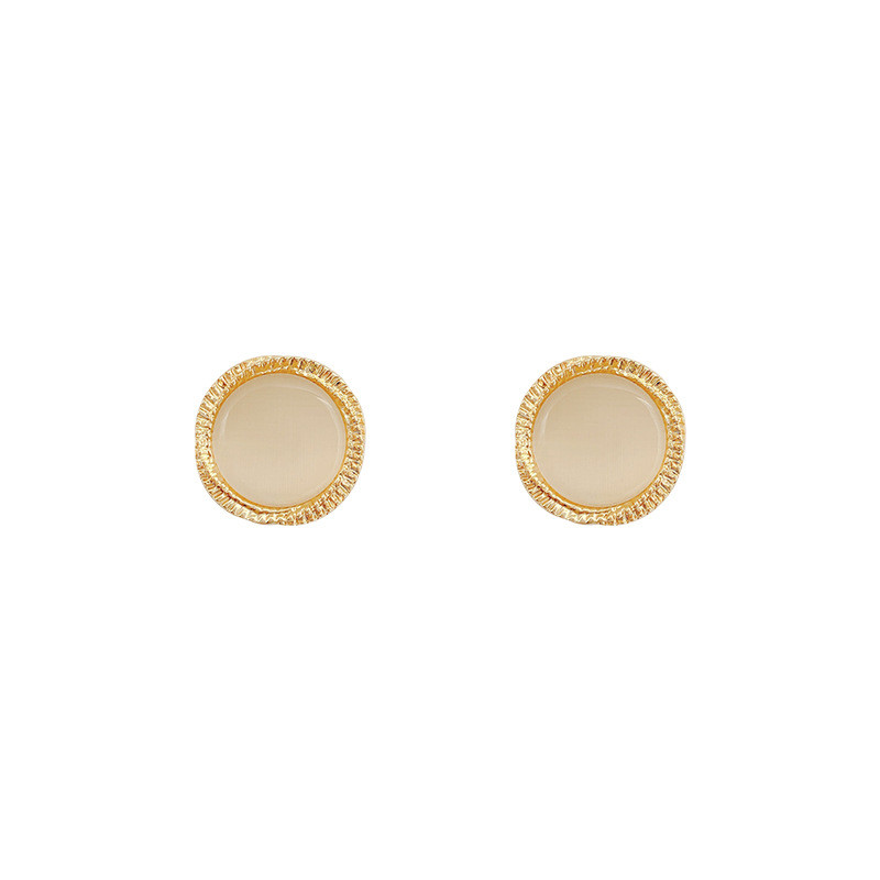 Elegant and Exquisite Opal Circle Stud Earrings For Woman Luxury Classic Jewelry Luxury Party Girl's Unusual Earring