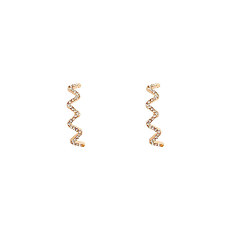 100% Simple Wave Heartbeat Stud Earrings For Women Daily Ocean Wave Ear Studs For Girl Jewelry Gift
