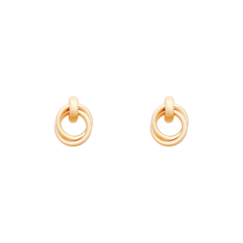 New Matte Gold Color Earrings for Women Multiple Trendy Round Geometric Twist Drop Earring Fashion Statement Jewelry