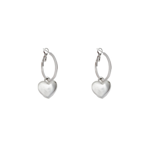 Fashion Cute Love Heart Metal Drop Dangle Earrings 2022 Luxury Romantic Elegant Hoop Earrings For Women Couple Jewelry