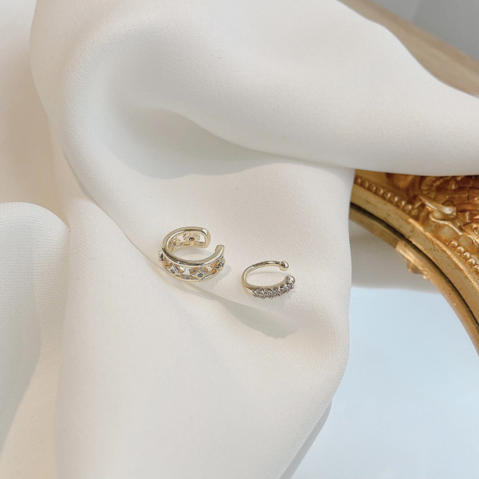 Charming Line Zircon Clip on Earrings Ear Cuff Without Piercing Earrings Wholesale Jewelry
