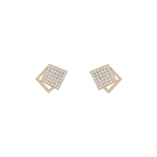 High Quality Full Crystal Diamond Earring Vintage Gold Color Bohemia Square Earrings Women Wedding Party Jewelry Hot Brand