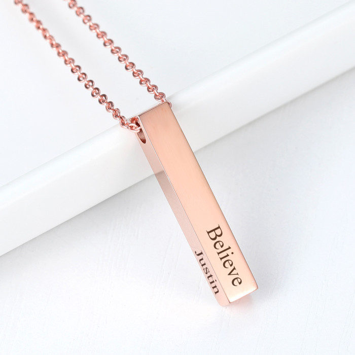 Personalized Necklace Vertical Bar Necklace Friendship Jewelry Graduation Gift Mothers Day Gift Idea Name Necklace women Gift