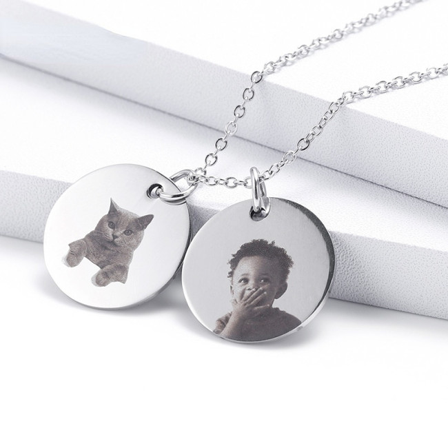 Custom Portrait Necklace Mom Gift Necklace for Kids Jewelry Kids Valentines Mothers Day Gift Ideas Bar carving necklace