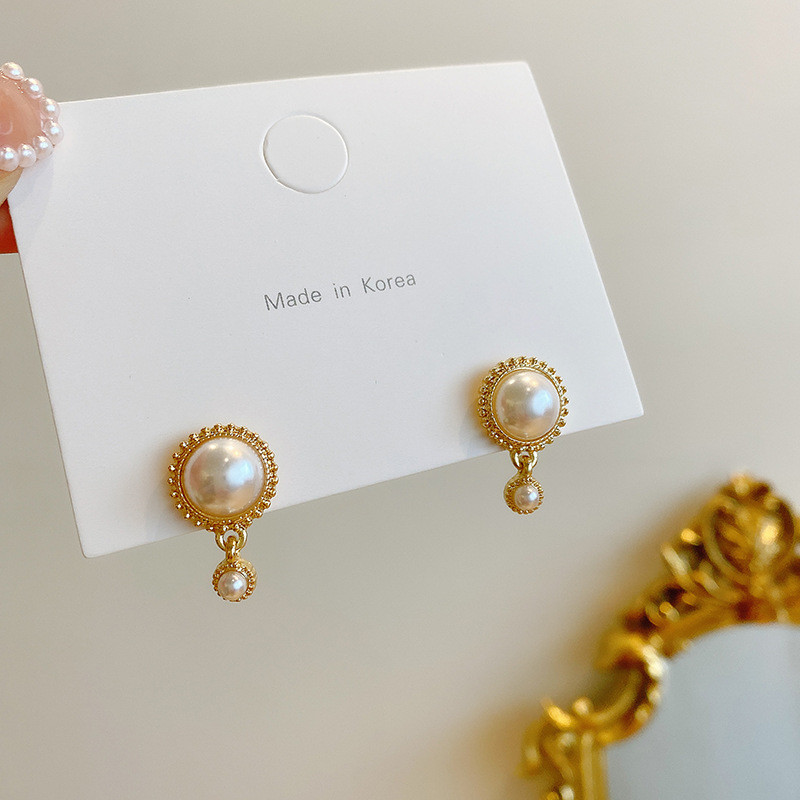 New Fashion Imitation Pearl Double Pearl Dangle Earrings Women Gifts