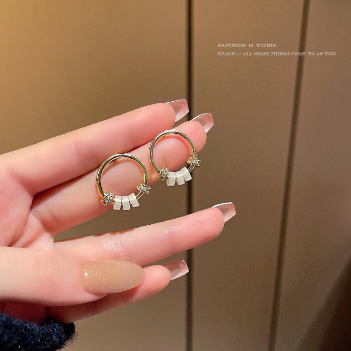 Fashion Methods Unique Design Gold Hoop Earrings Cubic Zircon Dainty Small Circle Earrings For Women Jewelry