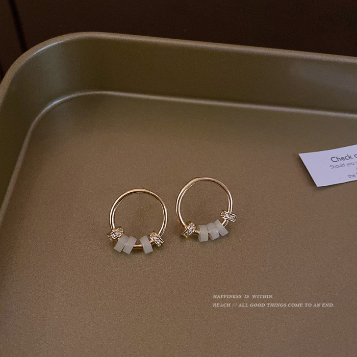 Fashion Methods Unique Design Gold Hoop Earrings Cubic Zircon Dainty Small Circle Earrings For Women Jewelry