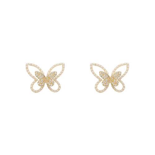 Korean New Fashion Butterfly Earrings For Women Punk Rhinestone Style Cute Girl Zircon Stud Earrings Kpop Jewelry Wholesale