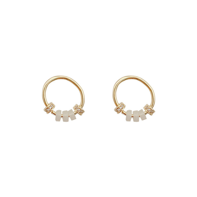 Fashion Methods Unique Design Gold Hoop Earrings Cubic Zircon Dainty Small Circle Earrings For Women Jewelry