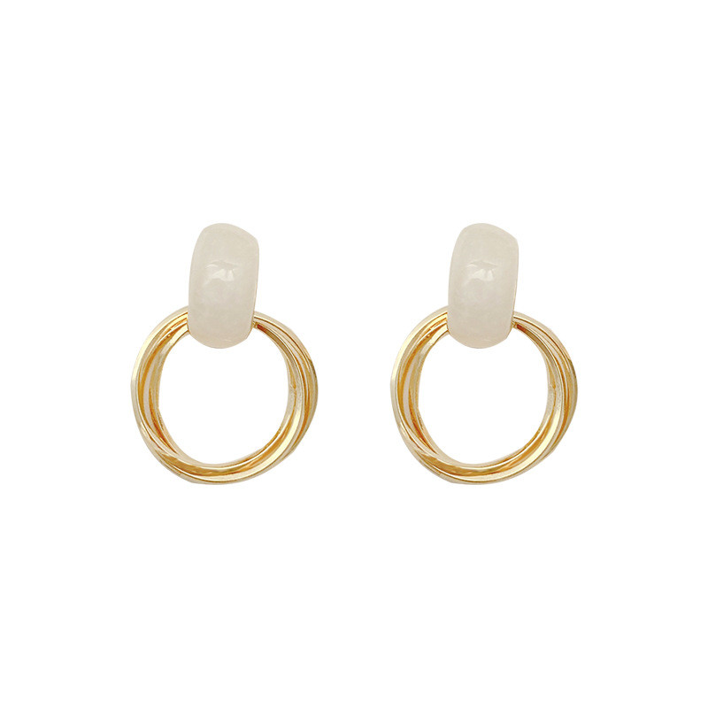 Simple Fashion Gold Color Bohemian Style Geometric Big Round Earrings for Women Fashion Big Hollow Drop Earrings Jewelry