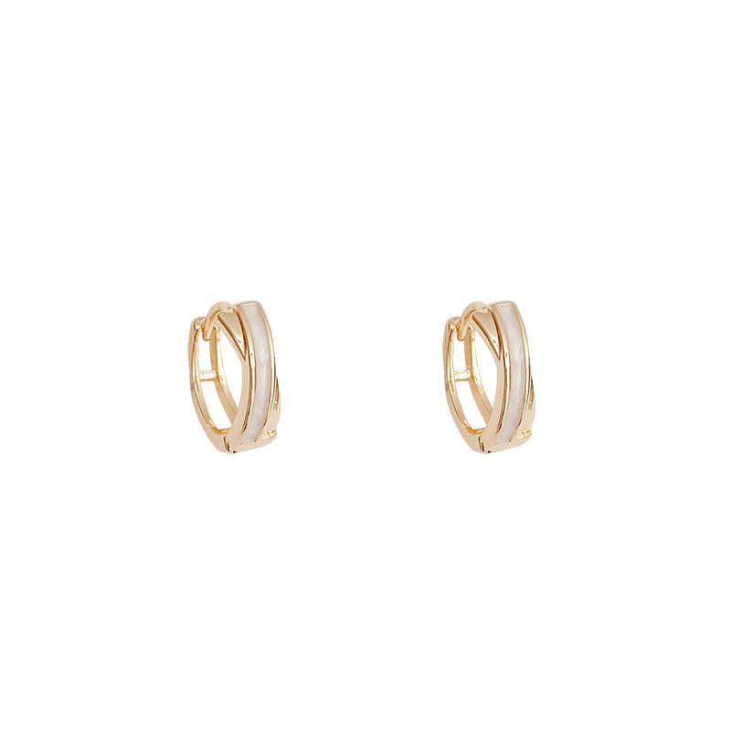 Korean Fashion Earring Simple Double Layer Round Circle Huggie Hoop Earrings for Women Girl Jewelry 2022 New