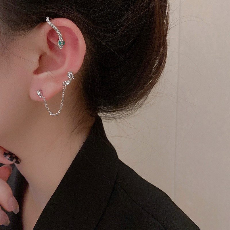 Fahion Cool Snake Shape Ear Stud Ear Cuff Women's Earrings Ear Bones Clip for Women Jewelry Gift