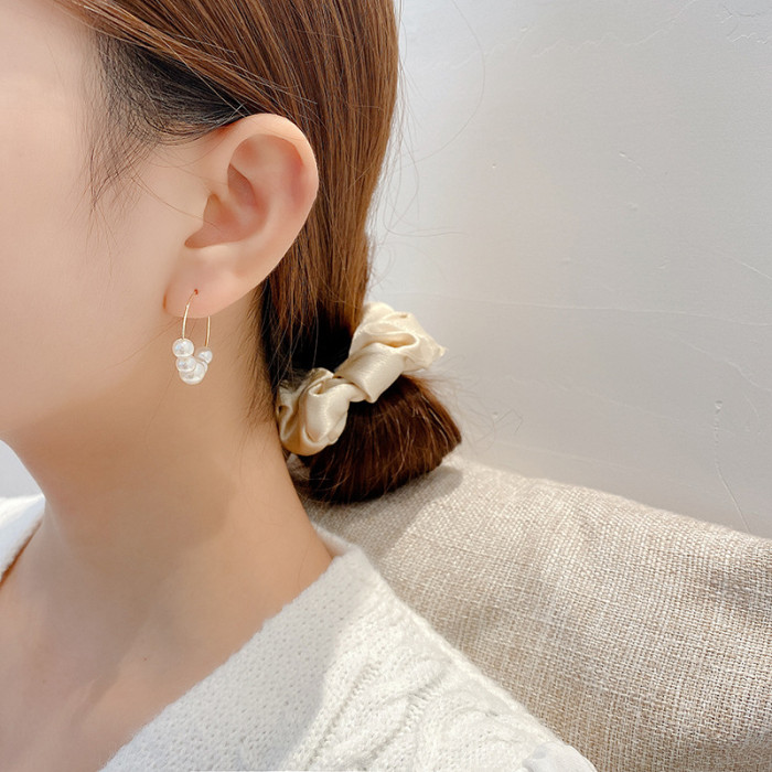 Natural Freshwater Pearl Baroque Circle Hoop Earrings Fashion Korean Jewelry for Women 2022 Trendy