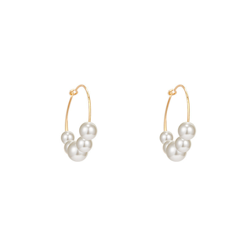 Natural Freshwater Pearl Baroque Circle Hoop Earrings Fashion Korean Jewelry for Women 2022 Trendy