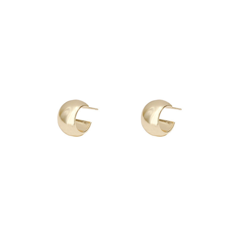 Stainless Steel Jewelry Ball C Earrings Women's Fashion Semicircle Earrings