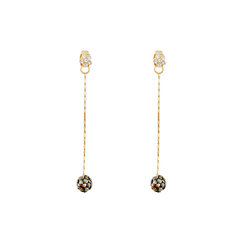 Long Black Resin Drop Earrings For Women Tassel Jewelry Simple Luxury Bead Dangle Earring Bridal Party Gift