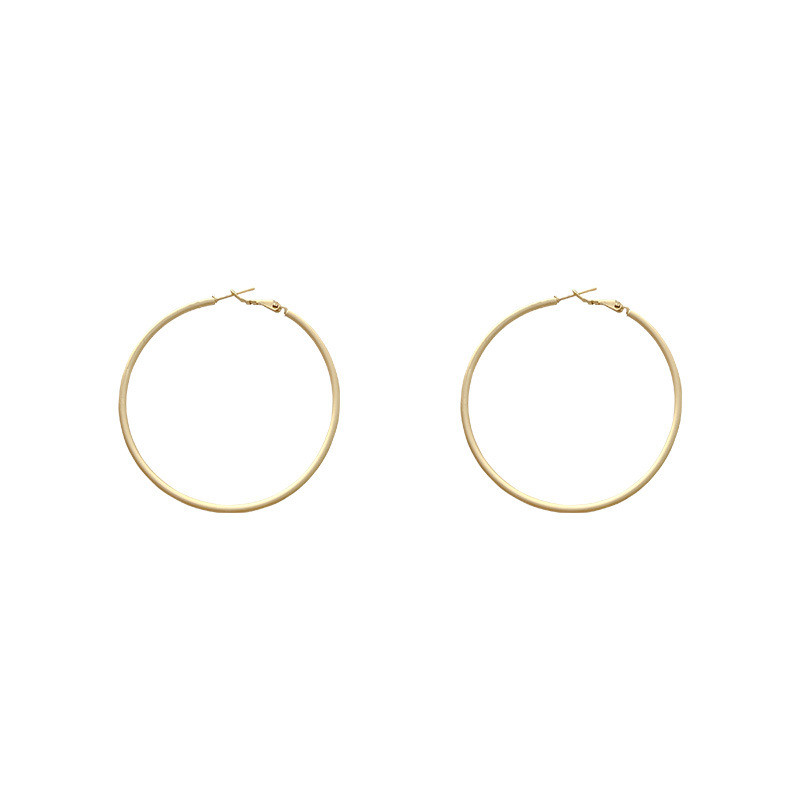 Golden Gold Color Simple Round Circle Big Earrings Hoops for Women Large Hoop Earrings Jewelry