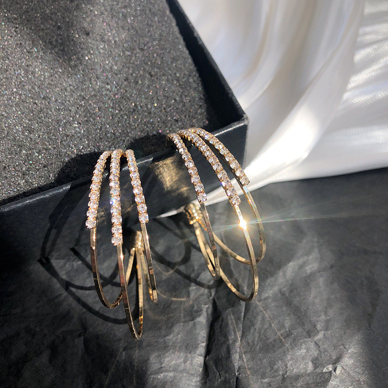 Multi Layering Imitation Pearl Hoop Earring C Shape Metal Elegant Earrings for Women Girls Statement Charm Accessories