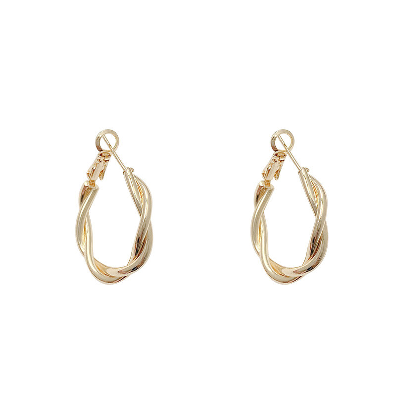 Ear Buckle Distortion Interweave Earrings Geometric Twist Circle Round Hoop Earrings for Women Jewelry