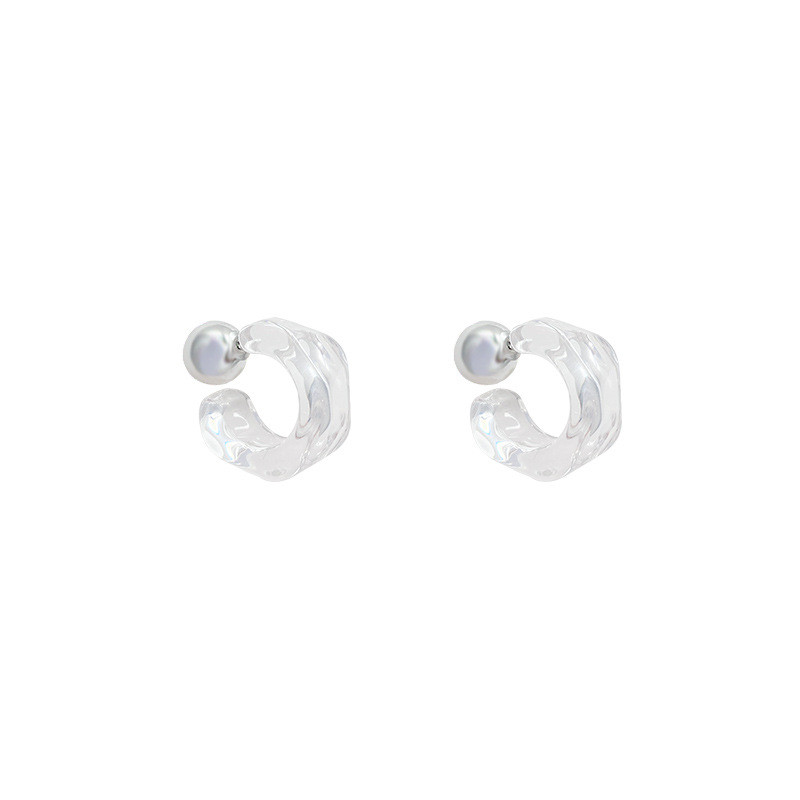 New Korea Clear Acrylic Geometric C Shaped Hoop Earrings for Women Girls Trends Hanging Earrings Party Travel Jewelry Gifts