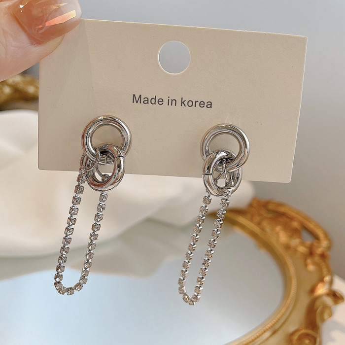 Tassel Chain Hoop Earrings U Tassel Dangle Earring Jewelry for Women Gifts