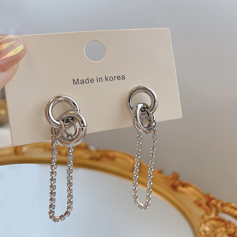 Tassel Chain Hoop Earrings U Tassel Dangle Earring Jewelry for Women Gifts