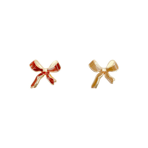 Sweet Cartoon Animal Stud Earrings Cute Asymmetric Enamel Painted Rabbit Bow Clip On Earring for Women Girl Jewelry Gift