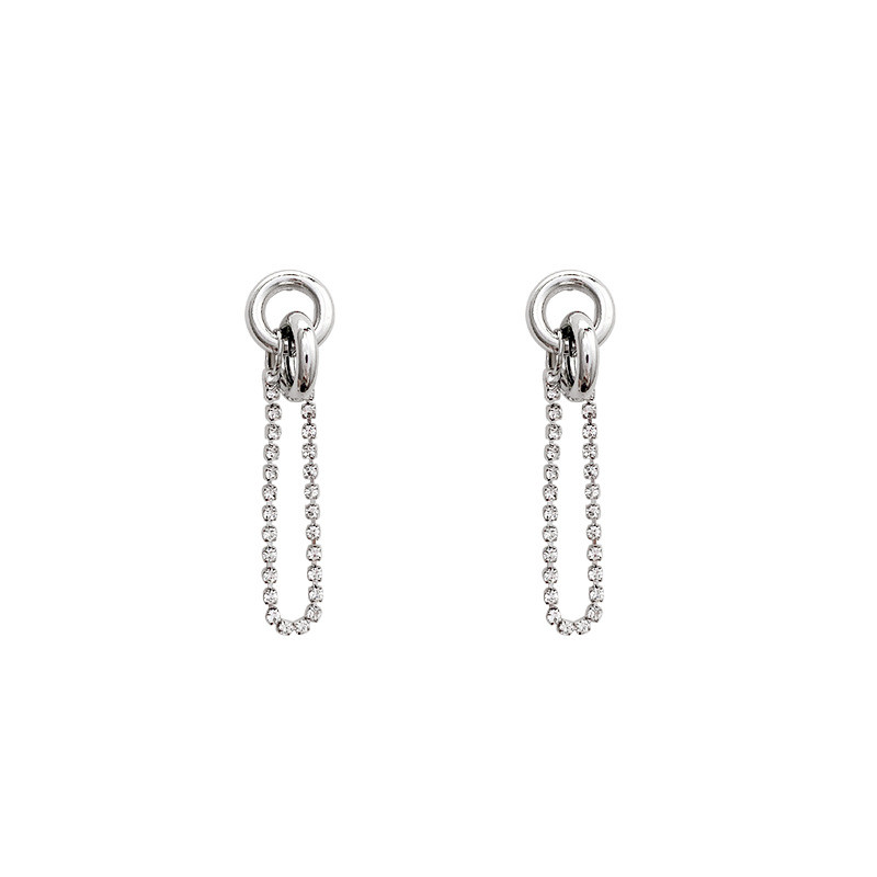Tassel Chain Hoop Earrings U Tassel Dangle Earring Jewelry for Women Gifts