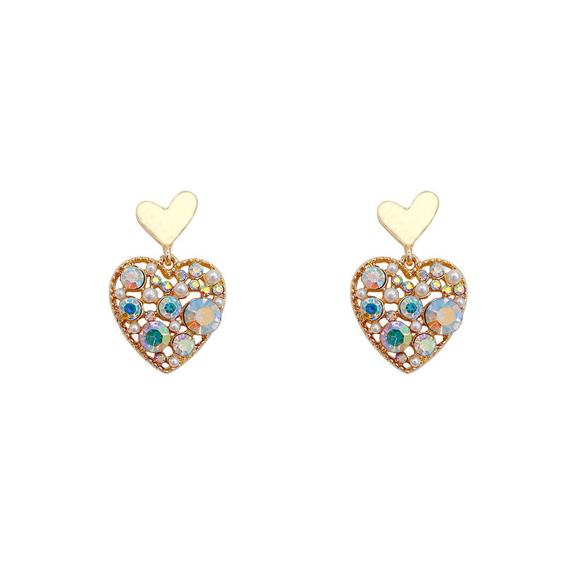 Promotion Fashion Heart Drop Earrings Women's Creative Mermaid Sequins Korean Gold Love  Jewelry Gifts