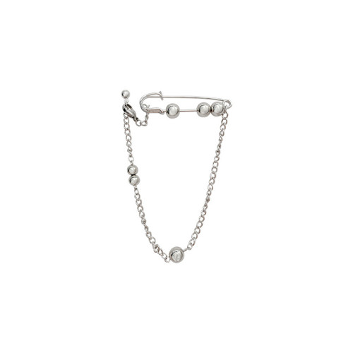 New Fashion Tassel Asymmetric Pin Chain Earring Korean Exaggerate Safety Crystal Pin Earrings For Women Dangle Jewelry