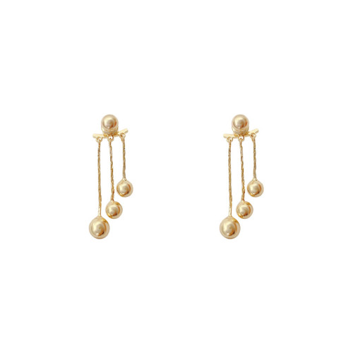 Luxury Trendy Cute Sweet Creative Simple Tassel Ball Dangle Earrings For Women Fashion Gold Metal Jewelry Gifts