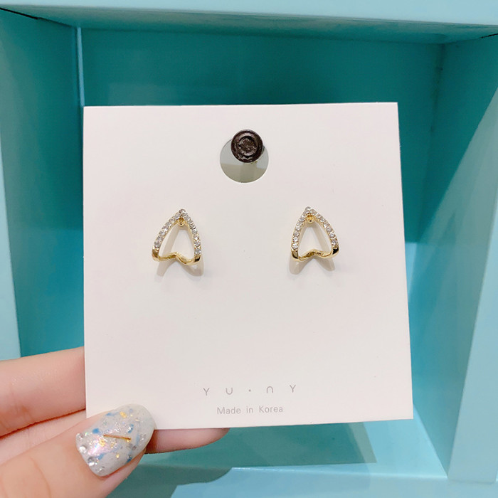 High Quality Copper V Shape Stud Earrings For Women Rose Gold Cubic Zirconia Fashion Fashion Jewelry Batch Wholesale